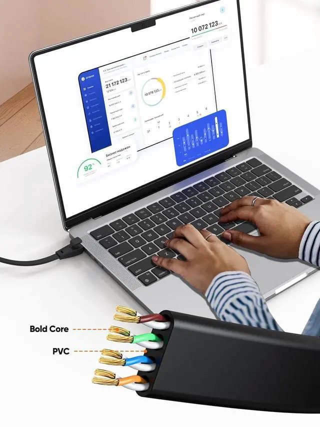 Alt view image 5 of 7 - CableCreation Cat 6 Ethernet Cable Cat6 High Speed Flat Gigabit 1000Mbps Internet Cable RJ45 Shielded Network LAN Cord Compatible for PS5 PS4 Xbox PC Laptop Modem Router Smart TV Computer