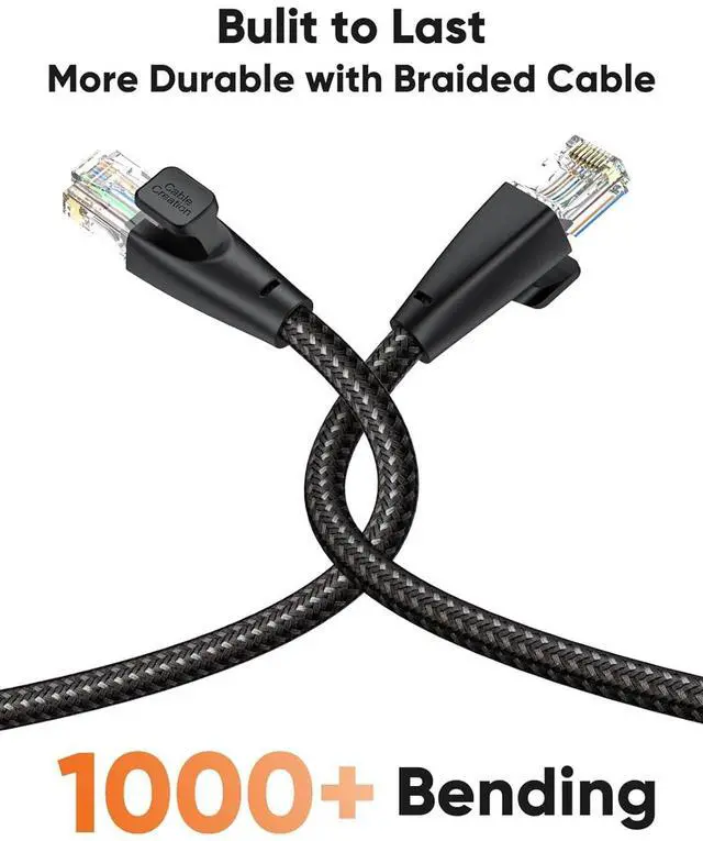 Alt view image 4 of 7 - CableCreation Cat 6 Ethernet Cable Braided Cat6 Gigabit High Speed 1000Mbps Internet Cable RJ45 Network LAN Cord Compatible with PC PS5 PS4 PS3 Xbox Smart TV Router, 1.64FT