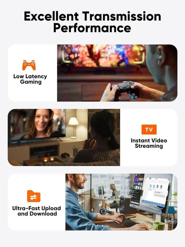 Alt view image 3 of 7 - CableCreation Cat 6 Ethernet Cable Braided Cat6 Gigabit High Speed 1000Mbps Internet Cable RJ45 Network LAN Cord 26AWG Compatible with PC PS5 PS4 PS3 Xbox Smart TV Router, 3.3FT