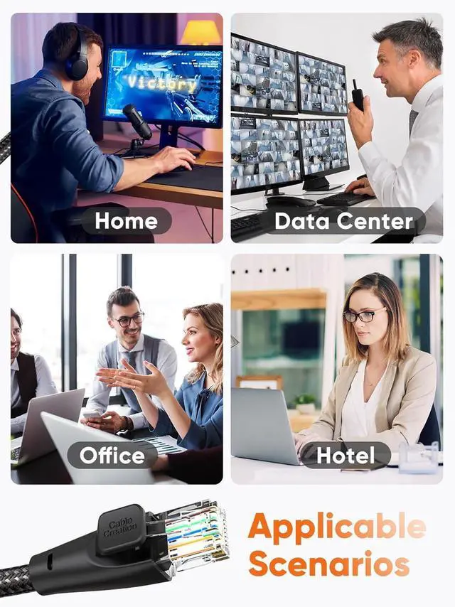 Alt view image 5 of 7 - CableCreation Cat 6 Ethernet Cable Braided Cat6 Gigabit High Speed 1000Mbps Internet Cable RJ45 Network LAN Cord 26AWG Compatible with PC PS5 PS4 PS3 Xbox Smart TV Router, 6.6FT