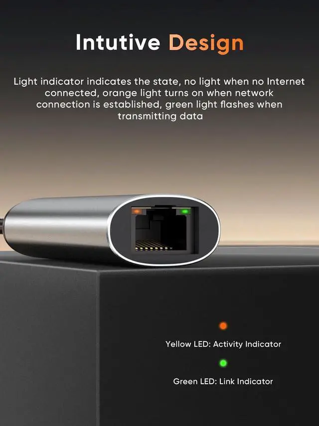 Alt view image 6 of 7 - CableCreation 5Gbps USB C to Ethernet Adapter, 5Gbps Type C to RJ45 Network LAN Internet Adapter Compatible with MacBook, XPS, Thunderbolt 5/4/3, Other USB-C Devices