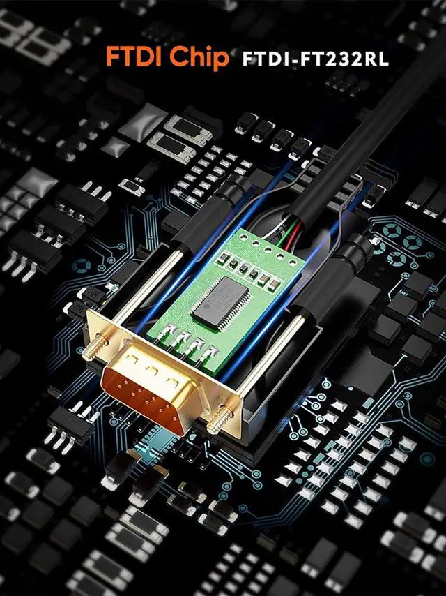 Alt view image 4 of 7 - CableCreation USB to RS232 Cable (FTDI Chipset), 3 Feet RS-232 Male DB9 Serial Converter Cable for Windows 11, 10, 8.1, 8,7, Vista, XP, 2000, Linux, Mac OS X,1M / Black