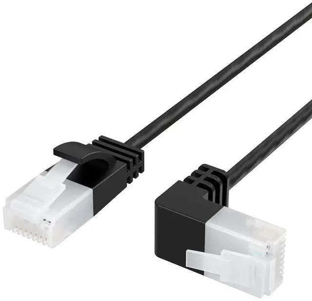 Main image of CableCreation Ultra Slim Cat6a Ethernet Short Cable OD 2.8mm, Down Angle Lan Super Light Cord, High Speed 10G UTP Network Patch Cable, Internet Wire for PC,Router,Modem,Printer,TV Box,PS5; 0.82FT/25cm