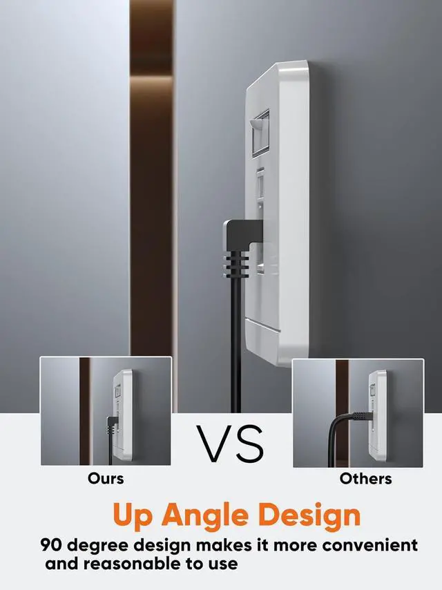 Alt view image 4 of 7 - CableCreation Ultra Slim Cat6a Ethernet Short Cable OD 2.8mm, Down Angle Lan Super Light Cord, High Speed 10G UTP Network Patch Cable, Internet Wire for PC,Router,Modem,Printer,TV Box,PS5; 0.82FT/25cm