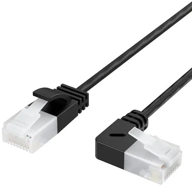 Main image of CableCreation Ultra Slim Cat6a Ethernet Short Cable OD 2.8mm, Left Angle LAN Super Light Cord, High Speed 10G UTP Network Patch Cable, Internet Wire for PC,Router,Modem,Printer,TV Box,PS5