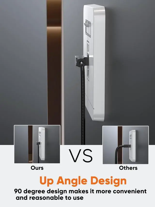 Alt view image 4 of 7 - CableCreation Ultra Slim Cat6a Ethernet Short Cable OD 2.8mm, Left Angle LAN Super Light Cord, High Speed 10G UTP Network Patch Cable, Internet Wire for PC,Router,Modem,Printer,TV Box,PS5