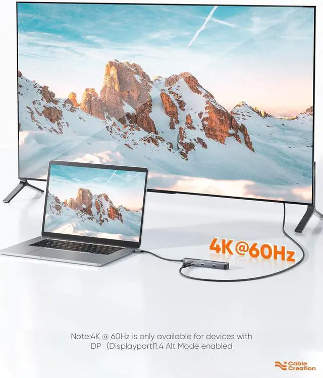 Alt view image 3 of 7 - CableCreation 7-in-1 USB-C Hub with 4K 60Hz HDMI, 100W PD, 2 USB 3.0 5Gbps Data Ports, SD/TF Card Slots for Steam Deck, MacBook Pro/Air, iPad Pro, Pixelbook, XPS