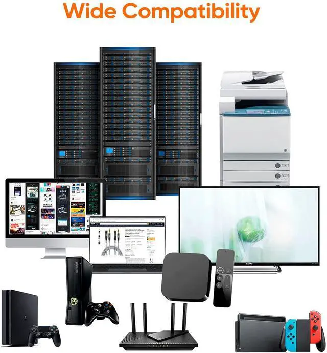 Alt view image 6 of 7 - Cat 6a Ethernet Cable 10Feet, Network LAN Patch Cable, High Speed 10Gbps Internet Cord with Standard RJ45 Connector for PC, Computer Servers, Router, Modem, Smart TV, Printer, PS5