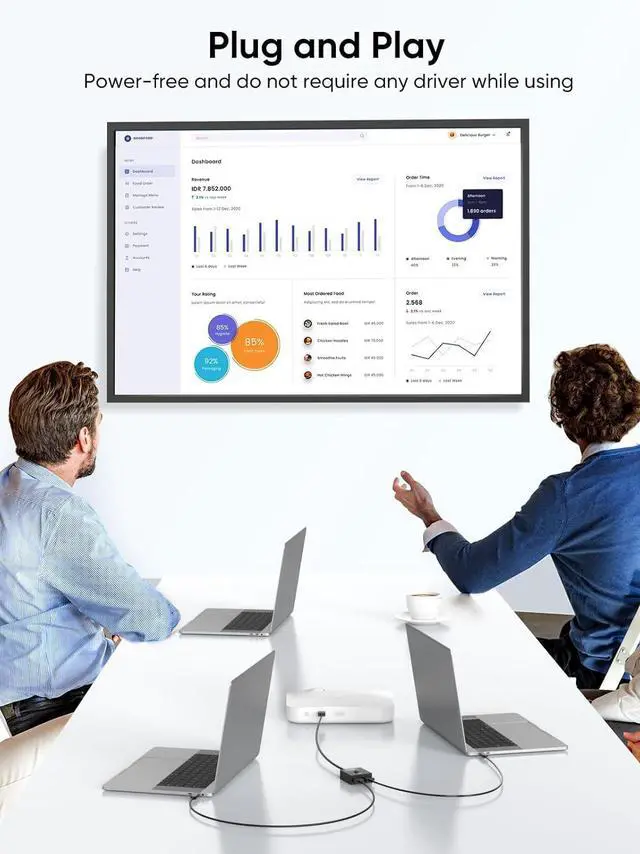 Alt view image 5 of 7 - CableCreation HDMI Splitter 2 in 1 Out, 4K@60Hz HDMI Switch, Metal Case Bidirectional HDMI Switcher, HDMI Switch Box Compatible with PS5/4, Xbox, Roku, TV, Fire Stick, Blue-Ray Player etc