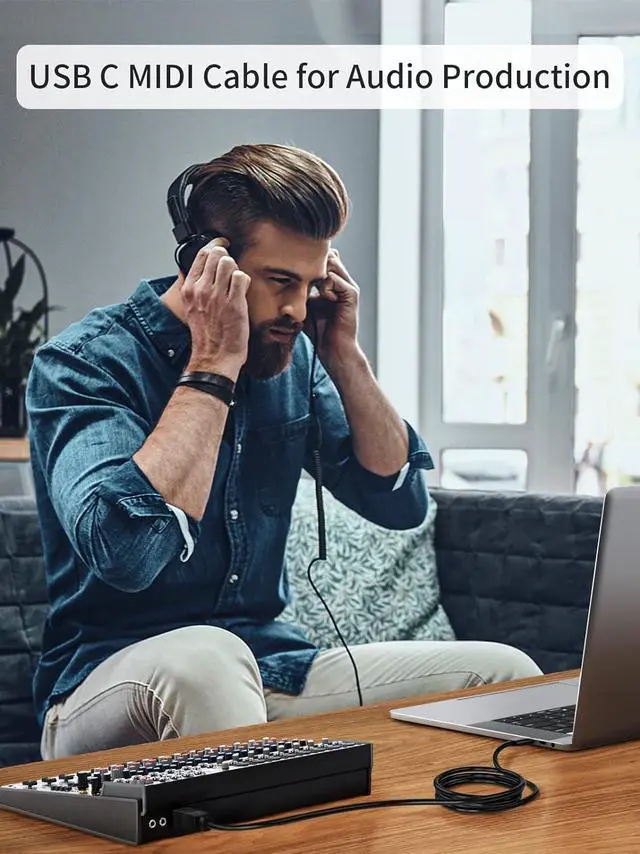 Alt view image 3 of 7 - CableCreation USB B to USB C Printer Cable 6.6FT, Type B to Type C Printer Cord for MacBook Pro, Air, MIDI Cable for Yamaha Casio Digital Piano, MIDI Keyboard, DJ Controller, DAC to iPad - 2M, Black