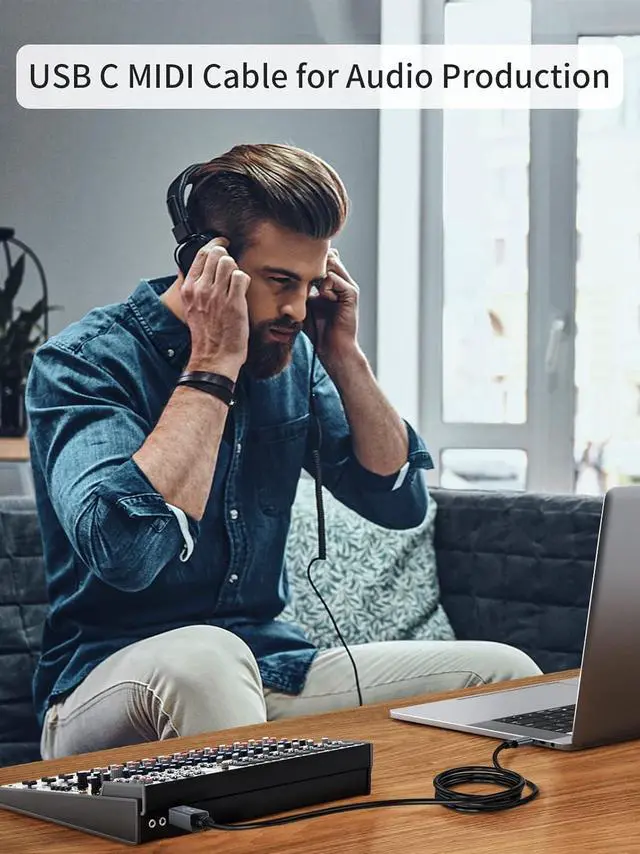 Alt view image 3 of 7 - CableCreation USB B to USB C Printer Cable 10FT, USB-C to USB B Printer Cord for MacBook Pro, Air, MIDI Cable for Yamaha Casio Digital Piano MIDI Controller DJ Controller, 3M Space Grey