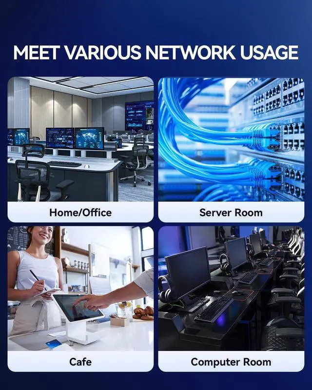 Alt view image 6 of 7 - SAMZHE Cat 8 Ethernet Cable  High Speed Braided Network Cord 40Gbps 2000Mhz Cat8 RJ45 Connectors Shielded LAN Cables Indoor Outdoor Compatible for Gaming PS5 Router Modem PC Xbox