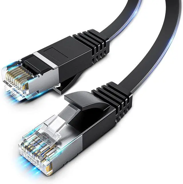 Main image of Cat 6 Ethernet Cable, 2Flat High Speed Internet & Network Cable, RJ45 Connectors,Professional LAN Cable,Shielded for Indoor & Outdoor Use