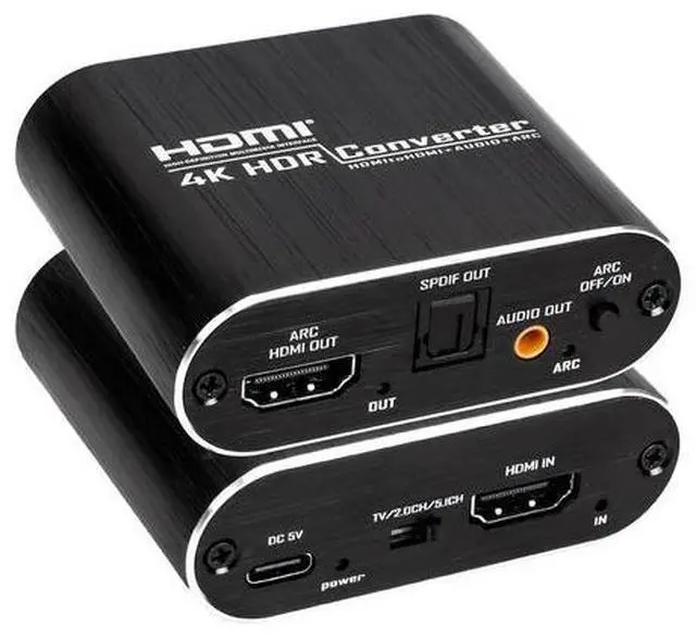 Alt view image 4 of 5 - Torpedo Nova HDMI Audio Extractor Splitter 4K@60Hz, HDMI ARC to HDMI + Optical SPDIF + 3.5mm Stereo Output, Support Dolby Digital/DTS HD, 5.1CH Audio Converter Adapter