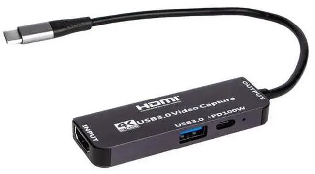 Alt view image 3 of 5 - Torpedo Nova USB C Video Capture Card 4K 30Hz, with 100W PD Charging & USB 3.0 Data Transfer, Plug & Play for OBS Streaming, Gaming, Conference, Compatible with Laptop, Phone, PC