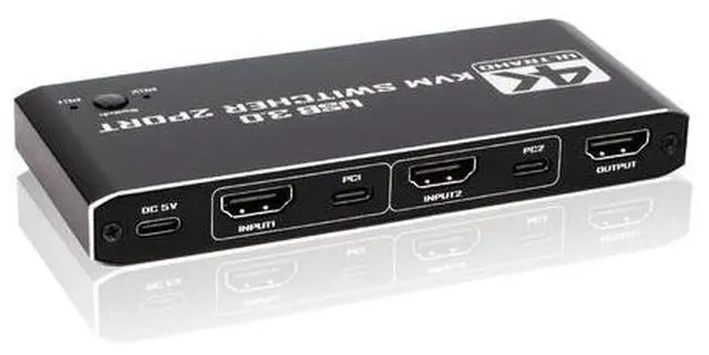 Alt view image 2 of 5 - Torpedo Nova 2-Port USB 3.0 KVM Switch 2-Computer Sharing, 4K@60Hz HDMI 2.0, IR Remote Control, for Dual PC Workstation, Gaming & Office