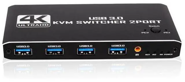 Alt view image 3 of 5 - Torpedo Nova 2-Port USB 3.0 KVM Switch 2-Computer Sharing, 4K@60Hz HDMI 2.0, IR Remote Control, for Dual PC Workstation, Gaming & Office