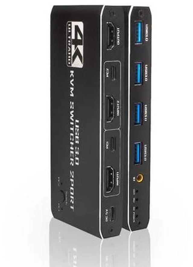 Alt view image 4 of 5 - Torpedo Nova 2-Port USB 3.0 KVM Switch 2-Computer Sharing, 4K@60Hz HDMI 2.0, IR Remote Control, for Dual PC Workstation, Gaming & Office