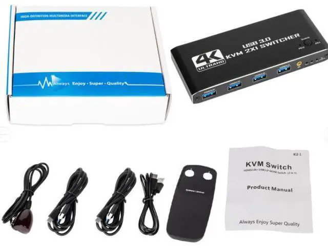 Alt view image 5 of 5 - Torpedo Nova 2-Port USB 3.0 KVM Switch 2-Computer Sharing, 4K@60Hz HDMI 2.0, IR Remote Control, for Dual PC Workstation, Gaming & Office