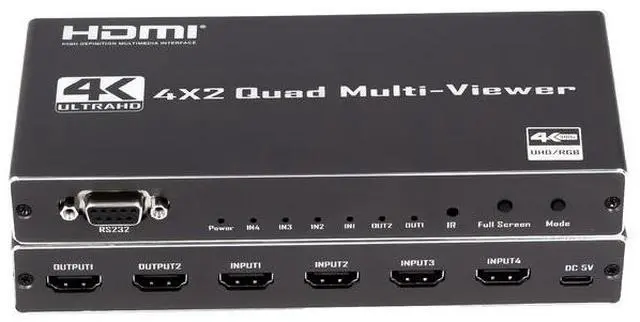 Main image of Torpedo Nova HDMI 4x2 Video Wall Processor, 4K@30Hz Seamless Switching Splitter, Multi-Screen Display for Gaming & Surveillance