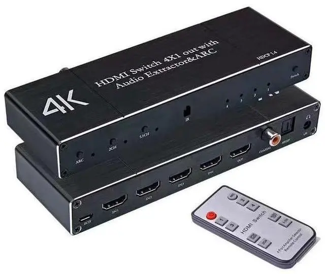 Main image of Torpedo Nova  4x1 HDMI Switch with Audio Extractor, 4K@60Hz HDR, HDCP 2.3, ARC & Optical/Coaxial Output