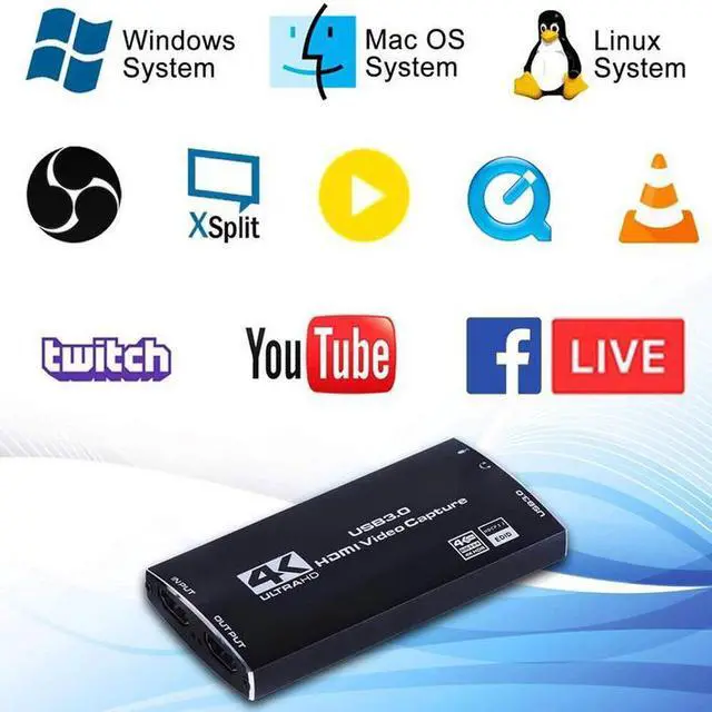 Alt view image 3 of 7 - Torpedo Nova 4K HDMI to USB 3.0 Video Capture Card, Live Stream Game Recorder with Mic/Audio Input, 4K30HZ UVC/UAC Plug & Play