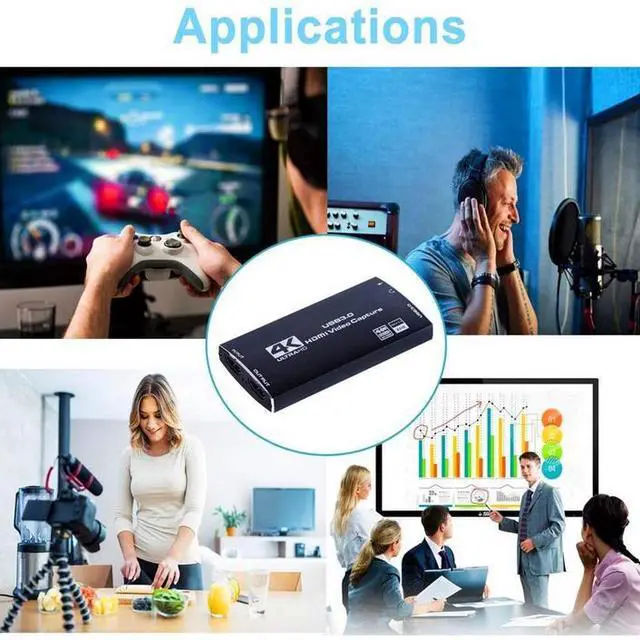 Alt view image 5 of 7 - Torpedo Nova 4K HDMI to USB 3.0 Video Capture Card, Live Stream Game Recorder with Mic/Audio Input, 4K30HZ UVC/UAC Plug & Play