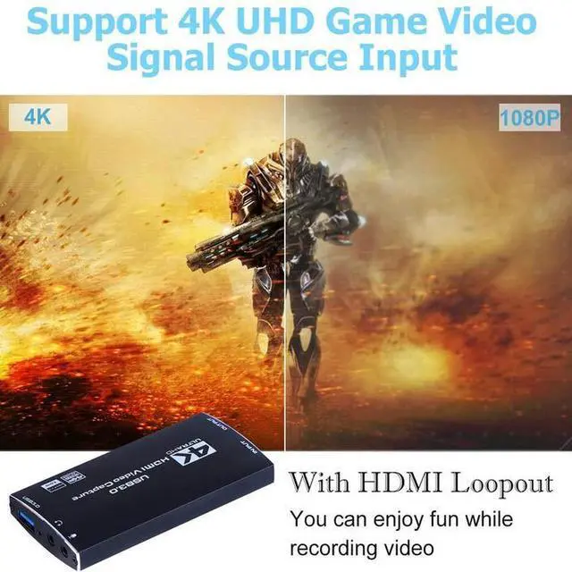 Alt view image 4 of 7 - Torpedo Nova 4K HDMI to USB 3.0 Video Capture Card, Live Stream Game Recorder with Mic/Audio Input, 4K30HZ UVC/UAC Plug & Play