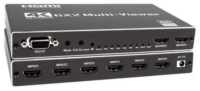Main image of Torpedo Nova HDMI 1.4 6x2 Video Splitter, 4K@30Hz Seamless Switching, Aluminum Housing, Remote Control