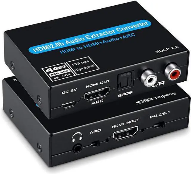 Main image of Torpedo Nova HDMI 2.0 Audio Extractor, HDMI to HDMI+ARC+Optical+RCA, HDCP 2.2, Standalone Audio Operation