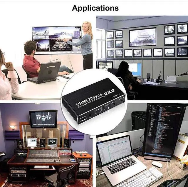 Alt view image 7 of 7 - Torpedo Nova HDMI Matrix 2x2 Switch, 4K@60Hz YUV 4:2:0, HDR, 3D Support, Independent Display Control