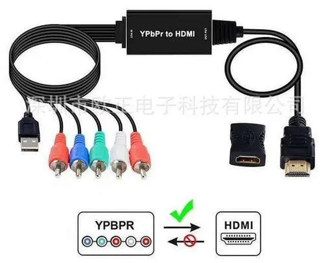 Main image of YPbPr to HDMI Converter with Optical/Coaxial Audio, 1080P@60Hz, 2m Cable, HD Audio Support