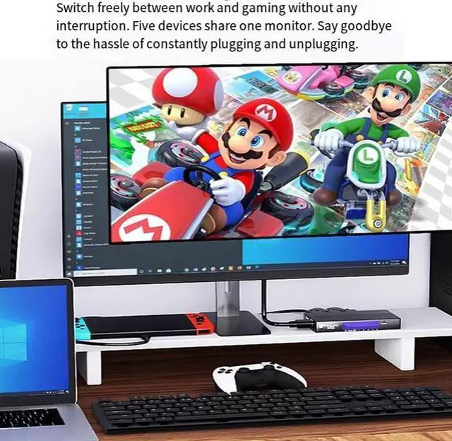 Alt view image 5 of 6 - Torpedo Nova 8K@60Hz 5x1 Switch with 2 Type-C & 3 HDMI Inputs - 48Gbps Ultra HD Dynamic HDR10+, 5V Power Adapter & Remote Control, for MacBook, PC, Laptops