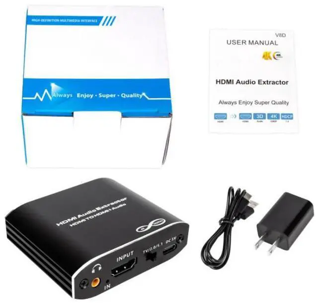 Alt view image 4 of 4 - Torpedo Nova 4K HDMI Audio Extractor Splitter - HDMI to HDMI & Optical Toslink SPDIF / Coaxial / 3.5mm Stereo Audio Output Converter, Support 4K@30Hz, Compatible with PS5, PS4, Fire Stick,