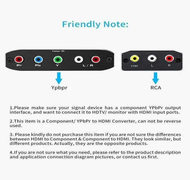 Alt view image 6 of 6 - Torpedo Nova YPbPr to HDMI Converter 1080p with Audio - Component Video to HDMI Adapter for DVD, Game Consoles, STB - Support LPCM/DTS/Dolby Digital - Plug & Play