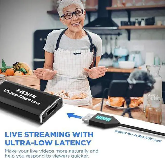 Alt view image 3 of 7 - Torpedo Nova  USB 2.0 HDMI Video Capture Card - 4K 30Hz to 1080p 60Hz Converter, Plug & Play, UVC/UAC Compliant, Compatible with OBS, VLC, Windows, Mac, Android for Live Streaming & Recording