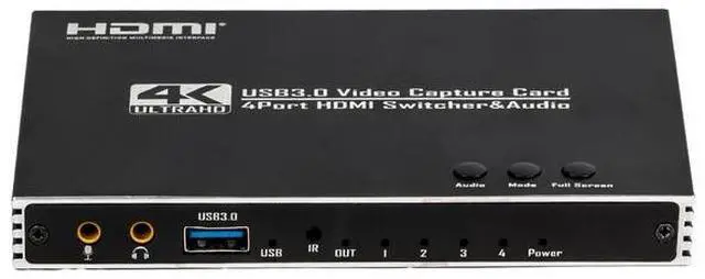 Alt view image 5 of 6 - Torpedo Nova 4-Channel USB 3.0 HDMI Video Capture Card with 4x1 Switcher - 4K 4-in-1 Multi-Viewer, Zero Latency Loop-Out, Live Streaming & Recording, Plug & Play for Windows/Mac