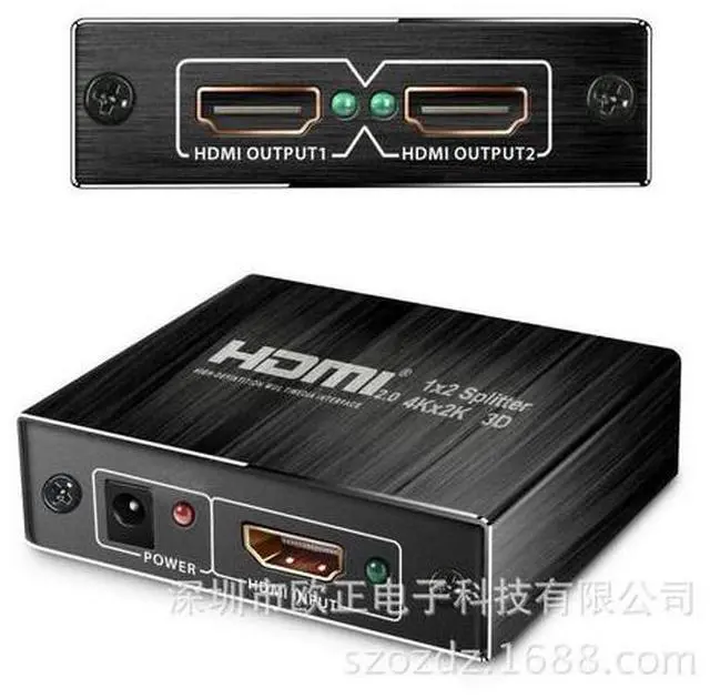 Main image of HDMI 2.0 Splitter 1x2 - 4K@60Hz 1 in 2 Out Distribution Amplifier, Support 4Kx2K, 3D, HDCP 2.2, HDR, Ultra HD for Fire Stick, Apple TV, PS5, Xbox Series X