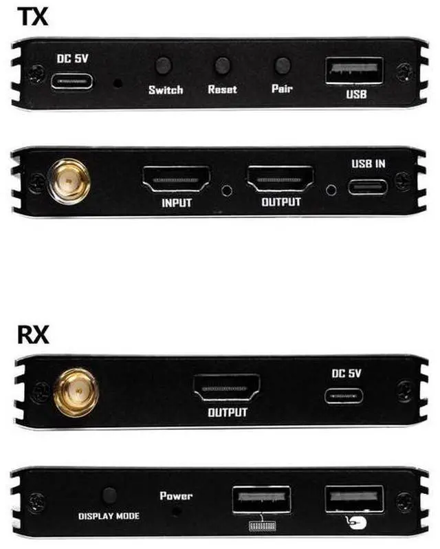 Alt view image 5 of 6 - Wireless HDMI KVM Extender 100m - 5.8G Wireless HDMI Transmitter & Receiver Kit, 1080P 60Hz with USB Keyboard/Mouse Support, Up to 100m Range for Home/Office