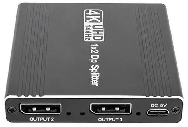 Alt view image 5 of 6 - DisplayPort 1.4 Splitter 1x2 - 4K@144Hz MST Hub with Audio Extraction, Dual Monitor Extended/Mirror Modes, DSC 1.2, HDR, for Gaming & Professional Workstations