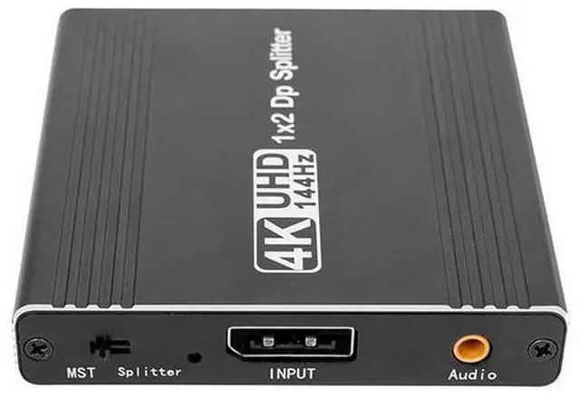 Alt view image 6 of 6 - DisplayPort 1.4 Splitter 1x2 - 4K@144Hz MST Hub with Audio Extraction, Dual Monitor Extended/Mirror Modes, DSC 1.2, HDR, for Gaming & Professional Workstations