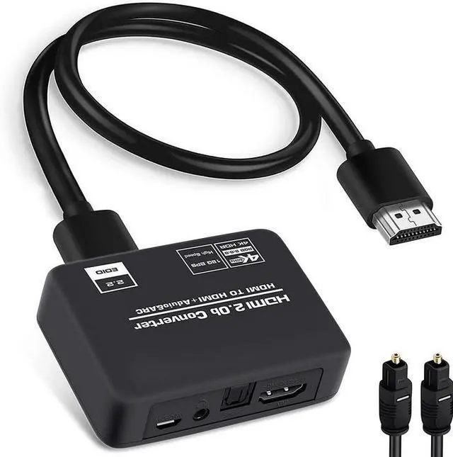 Main image of 4K@60Hz HDMI 2.0b Audio Extractor Splitter - HDMI to Optical SPDIF & 3.5mm Stereo Converter, Support HDR10, HDCP 2.2, ARC, 18Gbps, for PS5, Xbox, Home Theater