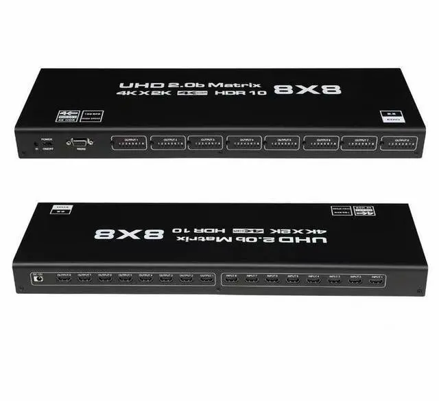 Alt view image 3 of 4 - 8x8 HDMI 2.0 Matrix Switch - 4K@60Hz 8 in 8 Out Professional Matrix, HDCP 2.2 Compliant, RS232/IR/Button Control, RGB 4:4:4, for Large Scale AV Distribution