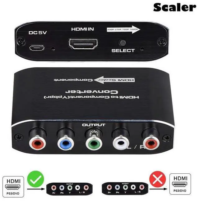 Main image of HDMI to Component Converter with Scaler - 1080P HDMI to YPbPr Video Audio Adapter, Adjustable Output 480P/576P/720P/1080P, Compatible with PS4, Xbox, Nintendo Switch, Fire TV