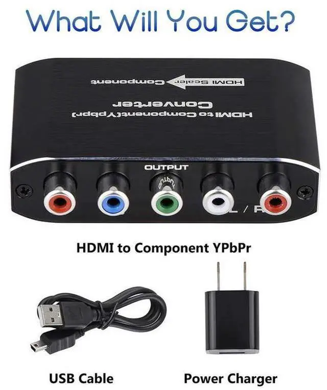 Alt view image 5 of 7 - HDMI to Component Converter with Scaler - 1080P HDMI to YPbPr Video Audio Adapter, Adjustable Output 480P/576P/720P/1080P, Compatible with PS4, Xbox, Nintendo Switch, Fire TV