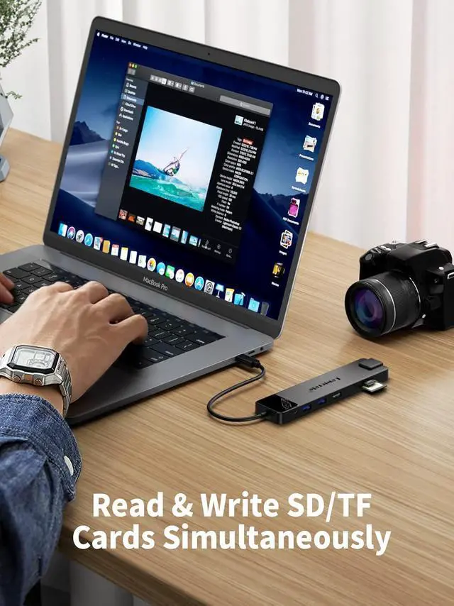 Alt view image 5 of 7 - Lemorele 13 in 1 USB C Docking Station for Triple Monitors, Dual 4K HDMI, 1000M RJ45, VGA, 4 USB 3.0/2.0, SD/TF, 3.5MM Audio, USB C 3.0, 100W PD, Compatible with Type C Laptops