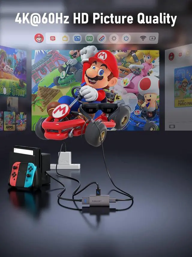 Alt view image 3 of 7 - Lemorele HDMI to USB C Adapter 4K@60HZ, HDMI to Type C Adapter, Compatible with RayNeo, XREAL Air, Rokid Air, Thunderbird AR, GRAWOOA, Switch Base, Steam Deck Base, PS4, PS5, Xbox