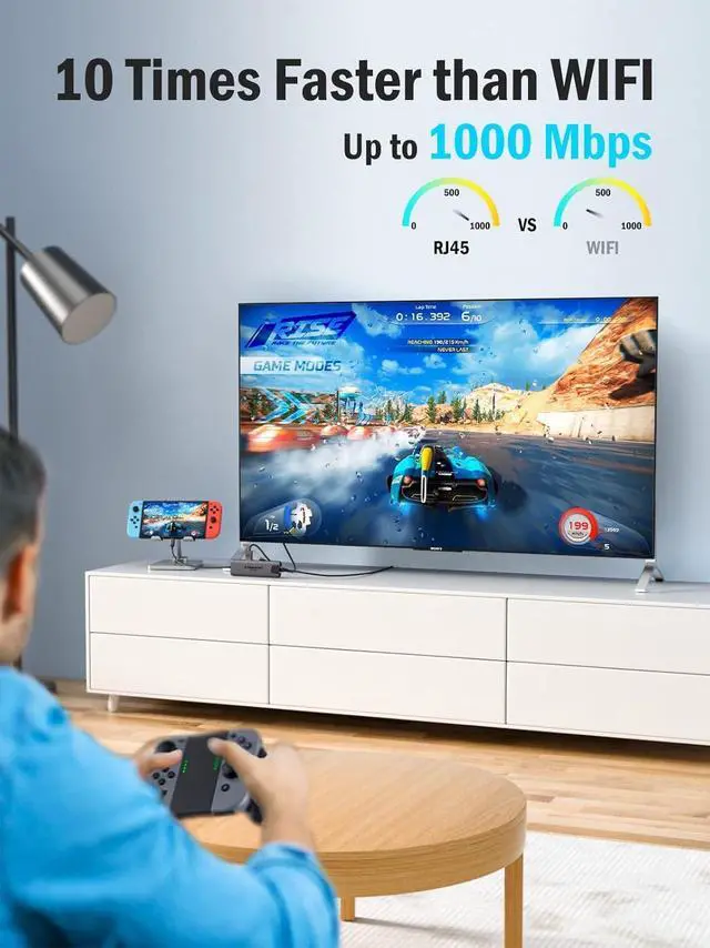 Alt view image 4 of 7 - Lemorele USB-C Hub 6-in-1 with 4K@60Hz HDMI, Gigabit Ethernet,100W Power Delivery, USB-C and 2 USB-A 5 Gbps Data Ports for MacBook Air/Pro, Dell, Hp, XPS, and More