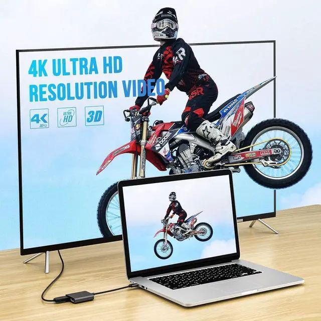 Alt view image 5 of 7 - Lemorele USB C to Dual HDMI Adapter, Dual Monitor Adapter Converter Supports 4K@60Hz and Dual 4K@30Hz, for MacBook HP Dell Surface Thinkpad Type C Laptops, [macOS only Support SST Mode]