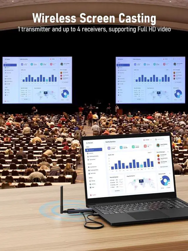 Alt view image 3 of 7 - Lemorele Wireless HDMI Transmitter and 2 Receivers,Support Wireless Receiving APP TuTuPlay 2.4/5G 656ft 1080P HD,for Streaming Video&Audio to HDTV/Projector/Tablet/Mobile from Laptop/TV-Box/Blu-ray